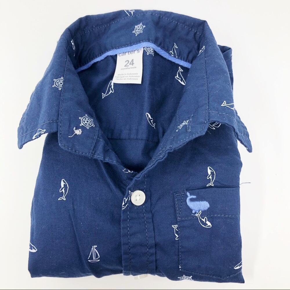 Carter’s | 100% Cotton Button Down Blue Shirt